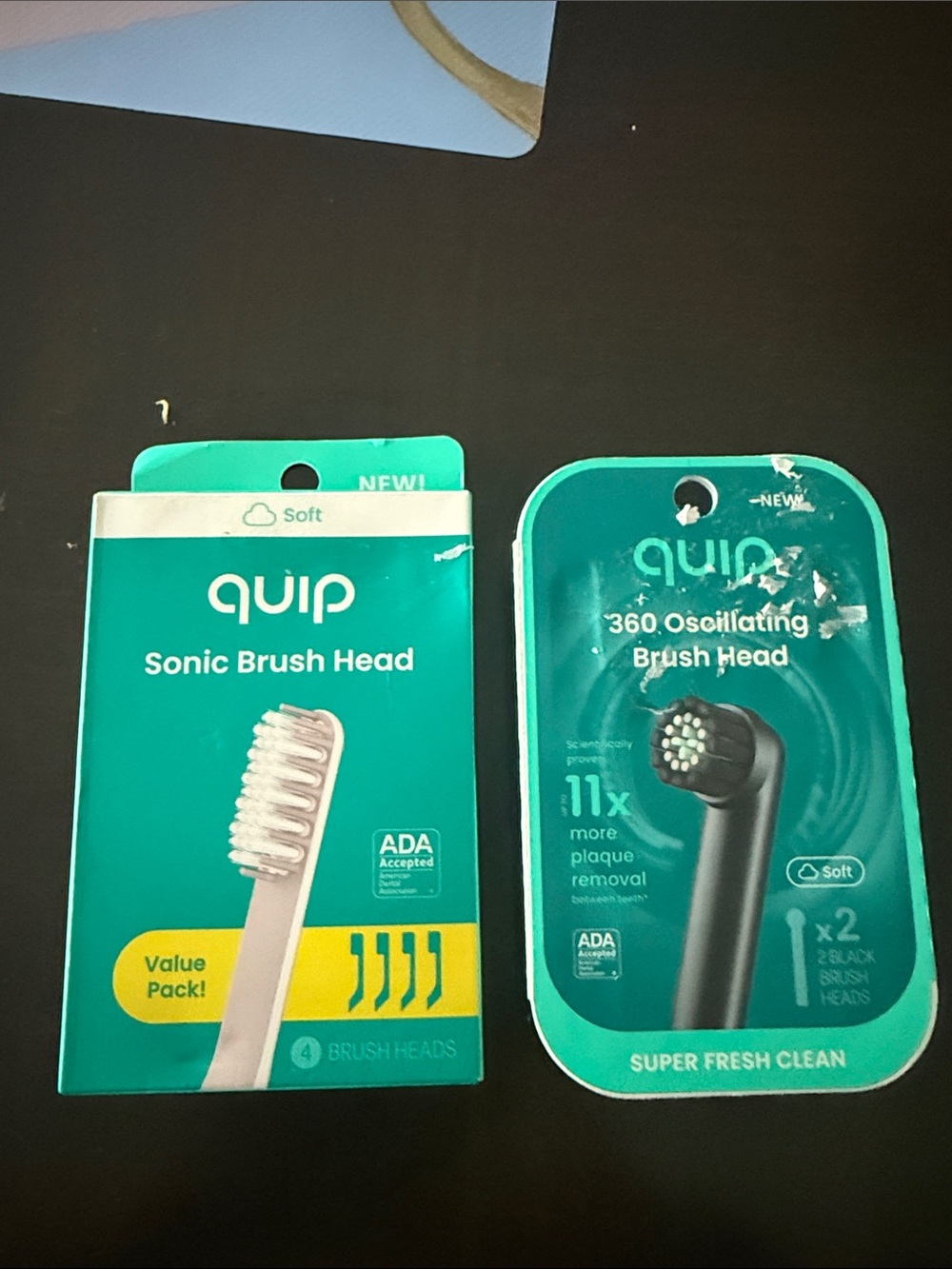 quip Replacement Sonic & 360 Oscillating Brush Heads - Teal